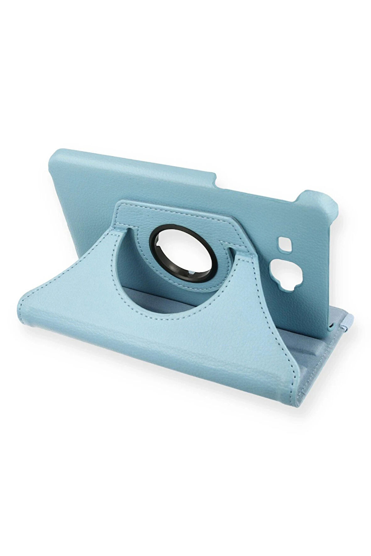 Samsung Galaxy T280 Tab A 7 Kılıf 360 Tablet Deri Kılıf - Turkuaz-(5796)