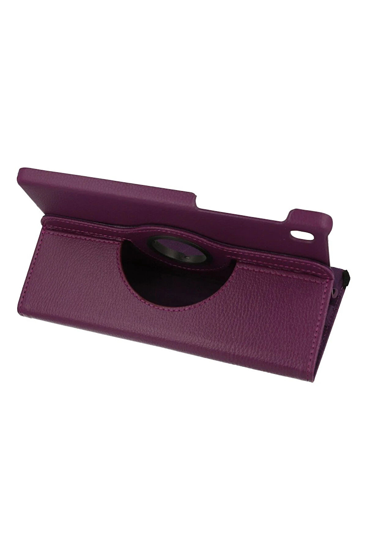 Samsung Galaxy T220 Tab A7 Lite 8.7 Kılıf 360 Tablet Deri Kılıf - Mürdüm-(5796