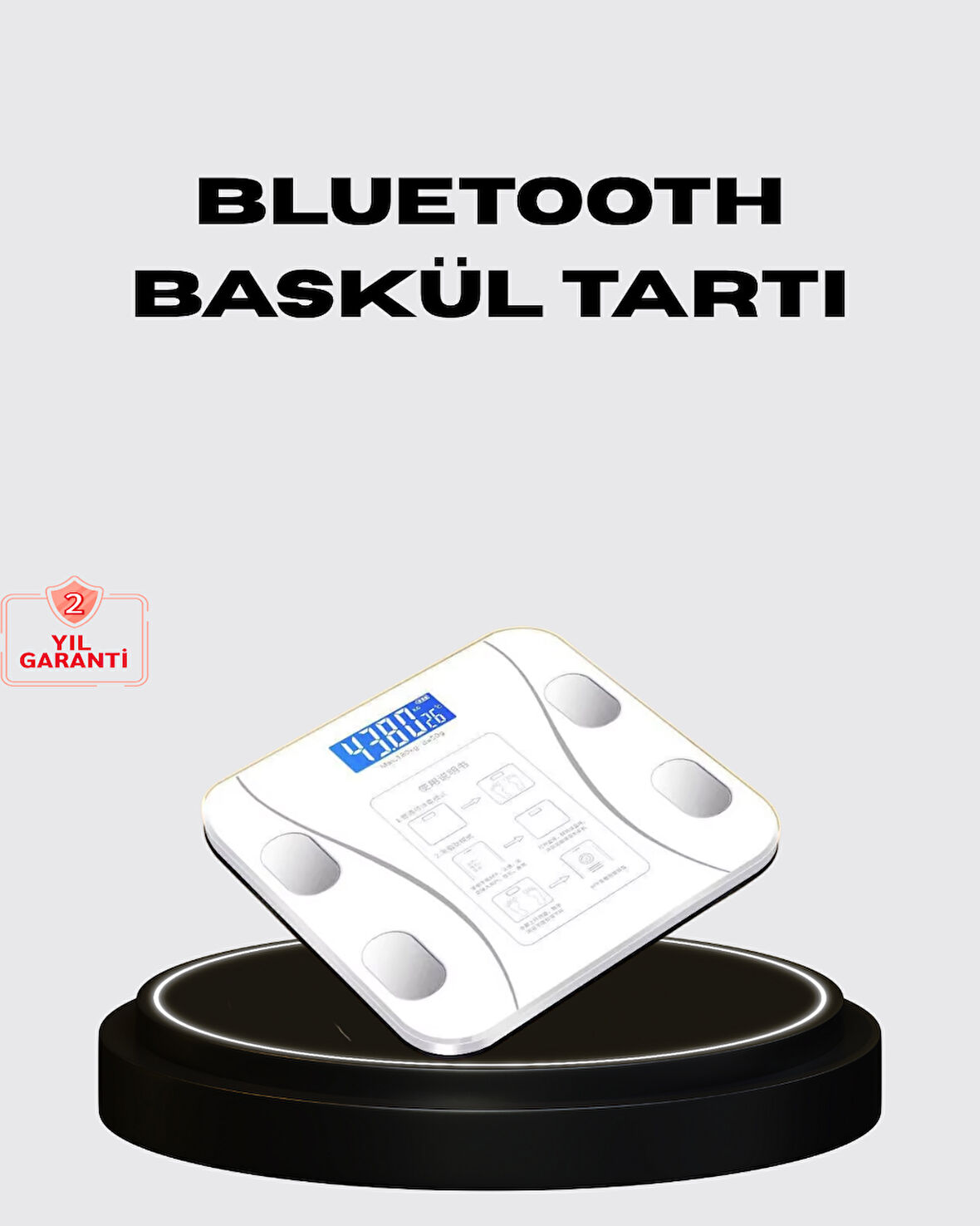 Akıllı Dijital Baskül – Bluetooth Bağlantılı 8 Ölçüm Verili Akıllı Vüc