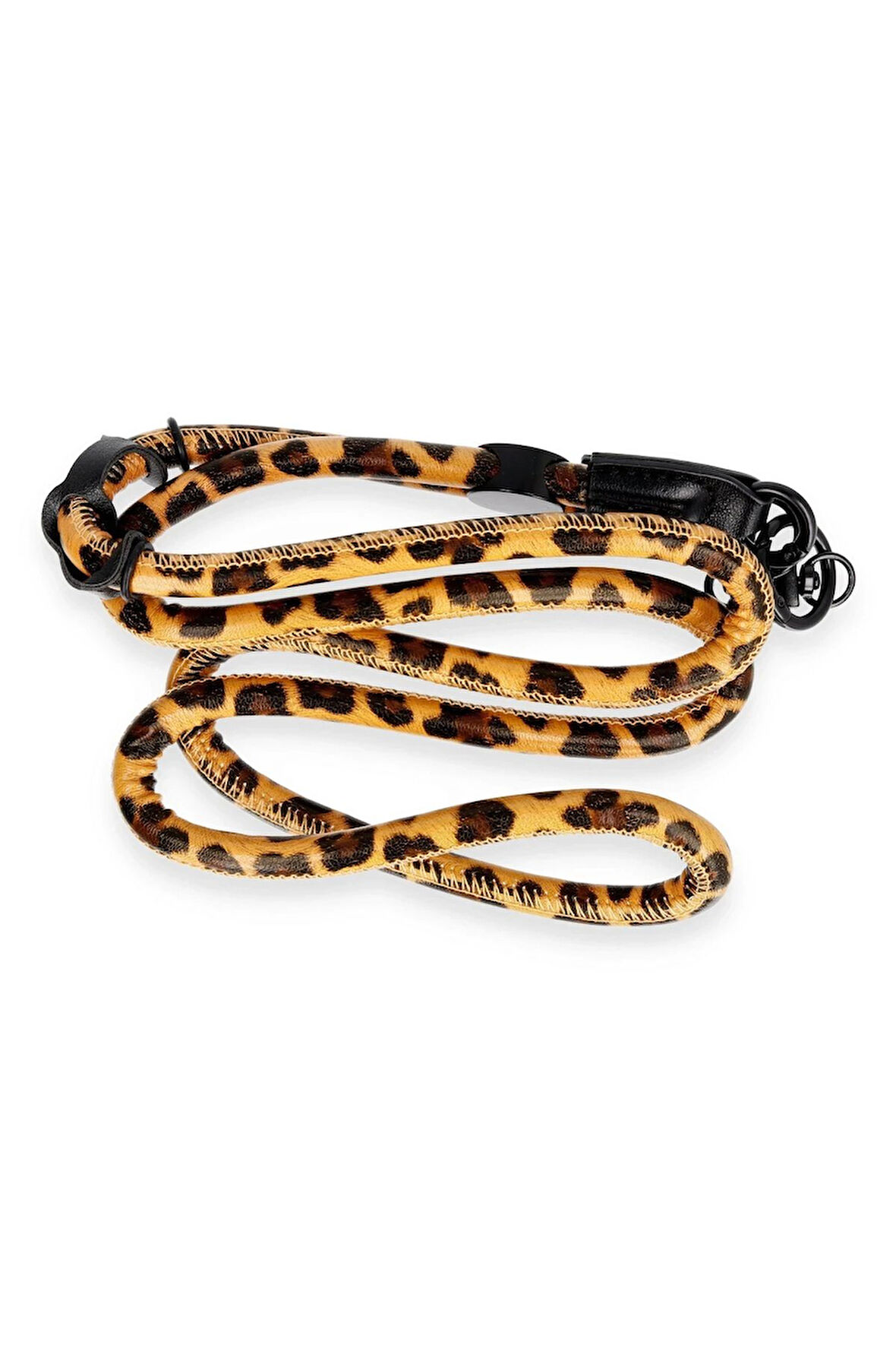 JI Leopar Desenli Boyun Askısı - Turuncu-(5796)