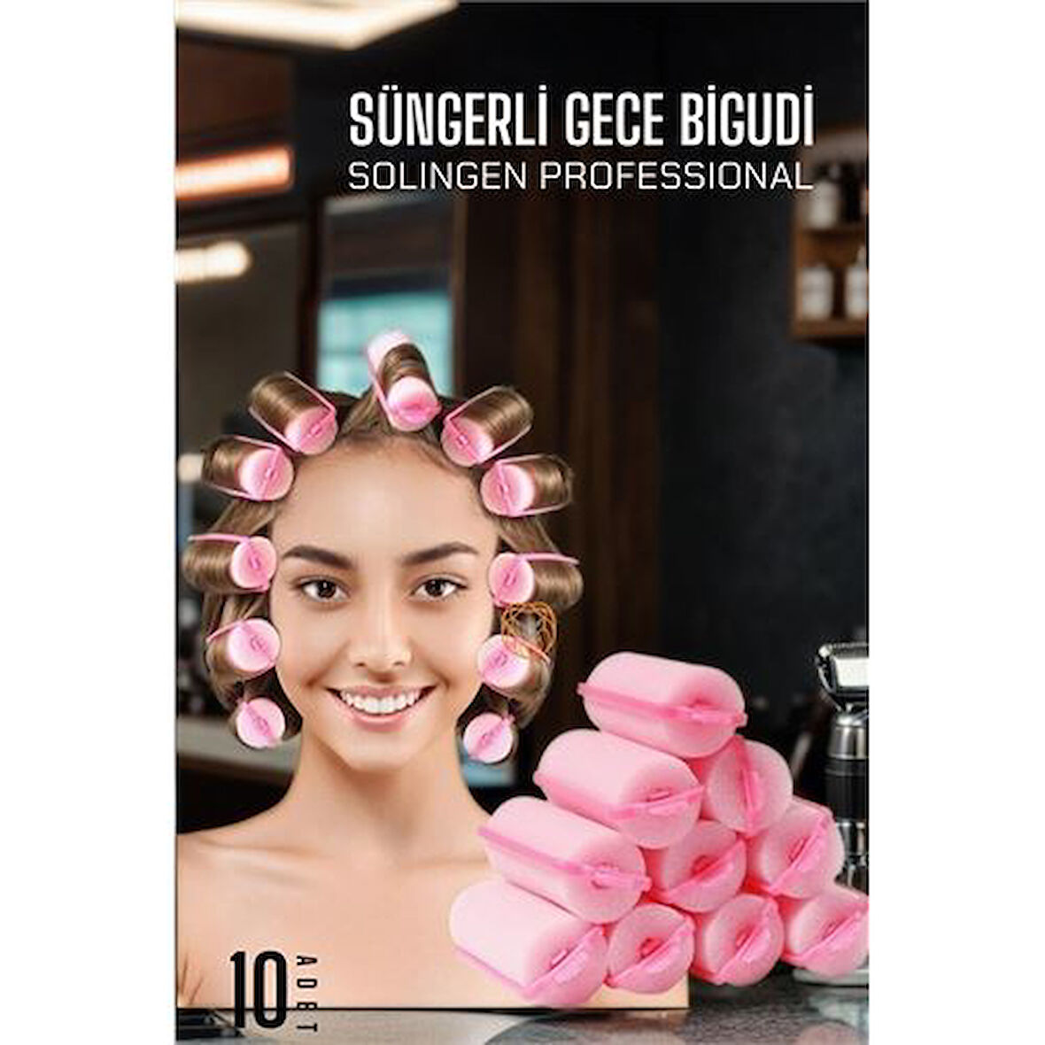 HSNET Süngerli Gece Bigudisi 3 cm 10 Adet Solingen Professional