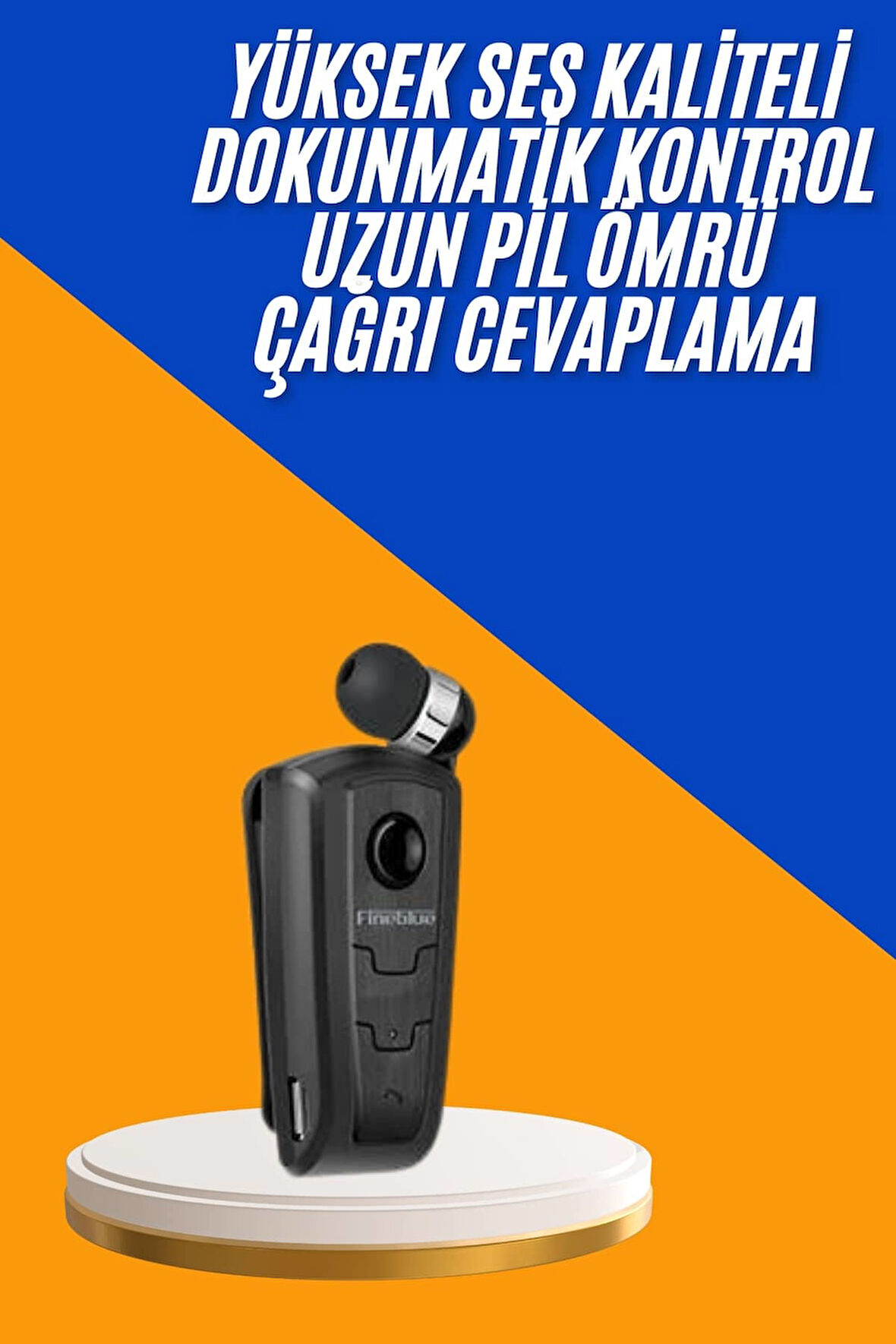 Mikrofonlu Makaralı Bluetooth Kulakiçi Kulaklık Android ve İOS Uyumlu