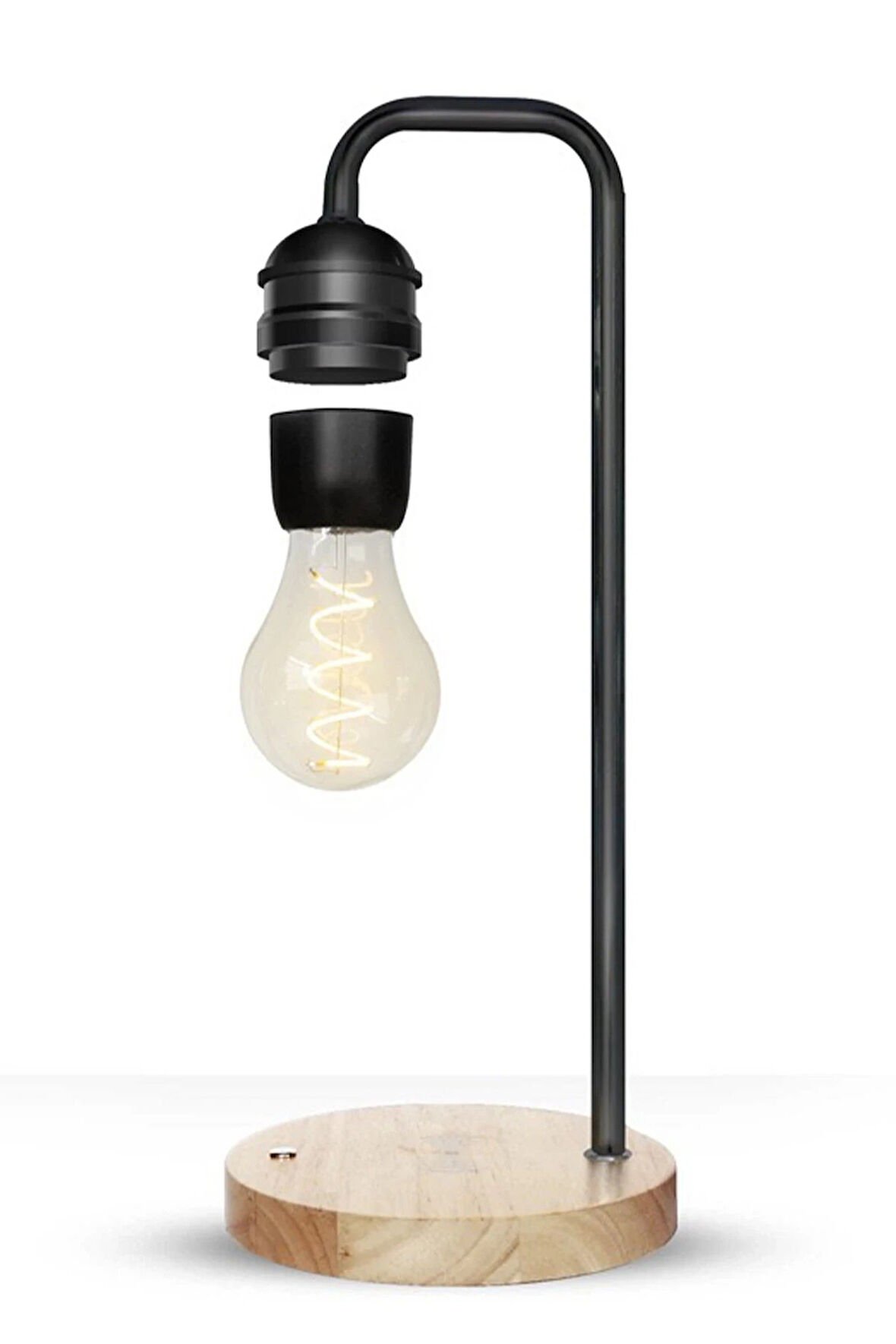 XF01 Ampul Görünümlü Kablosuz Şarj Özellikli Gece Lambası - Siyah-(5796)