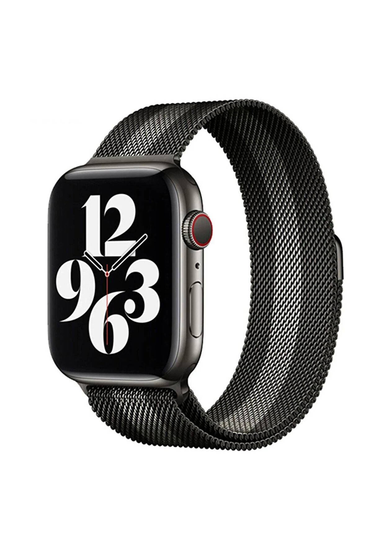 Apple Watch 38mm Metal Mıknatıslı Kordon - Siyah-Beyaz-(5796)