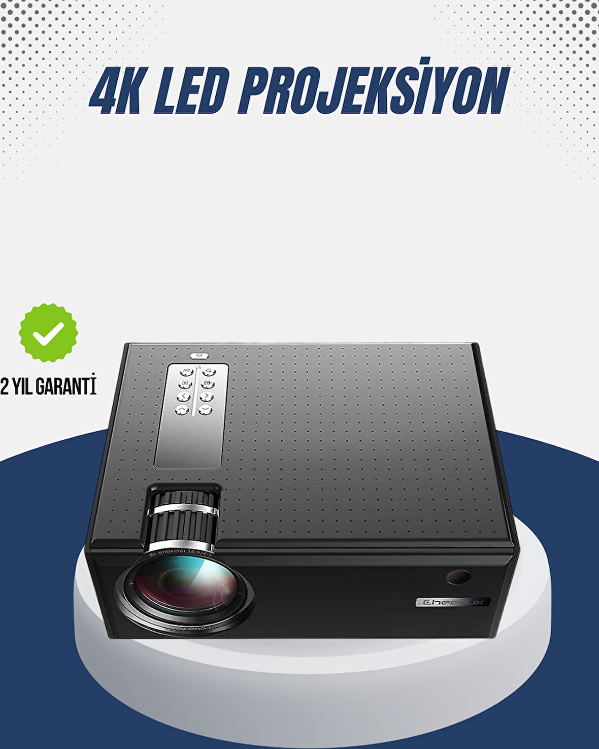 Full HD Projeksiyon – HDMI/USB Girişli Kumandalı Eğitim ve Sunum İçin İdeal