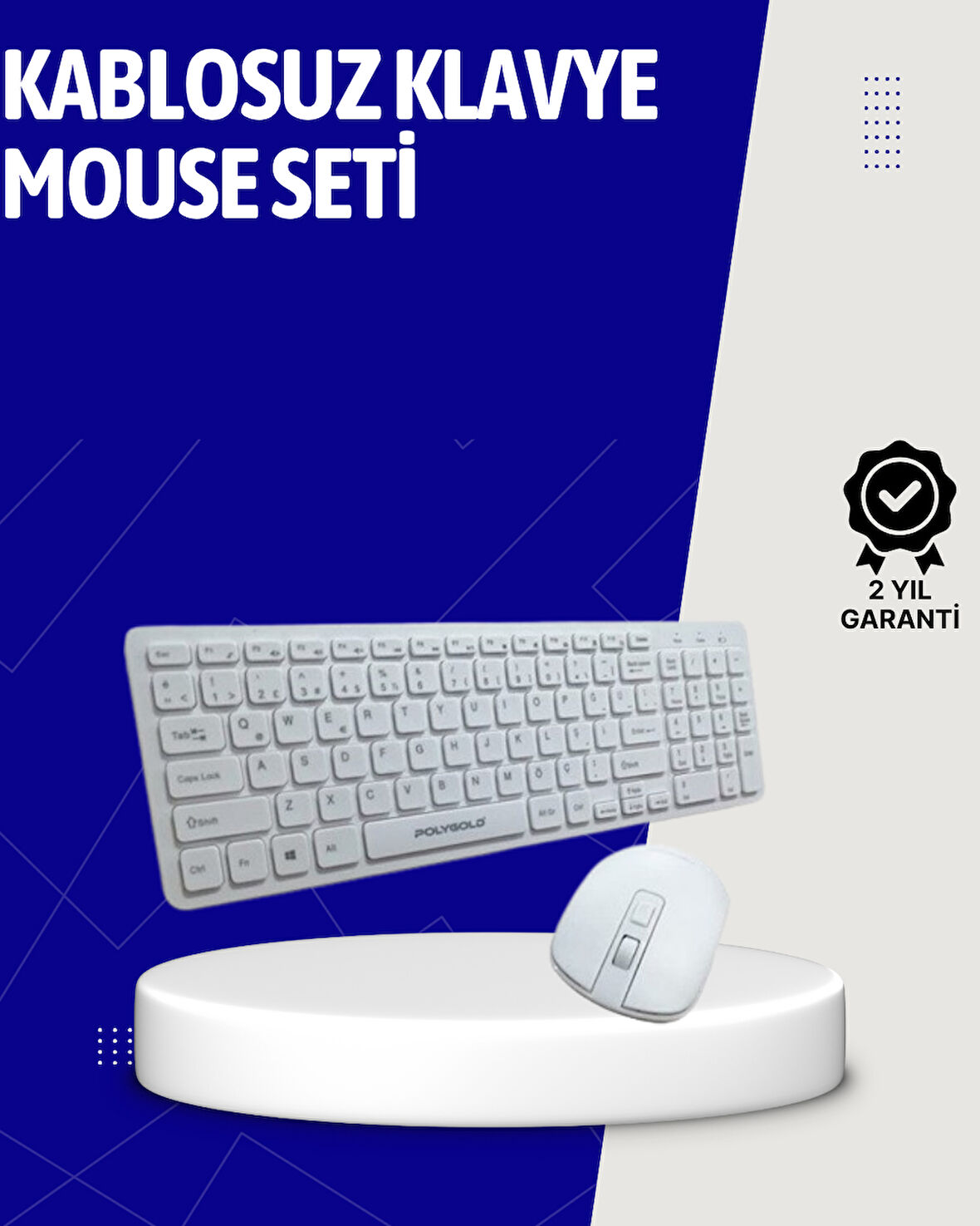 Klavye Mouse Seti Sessiz Kablosuz Türkçe TV PC Uyumlu