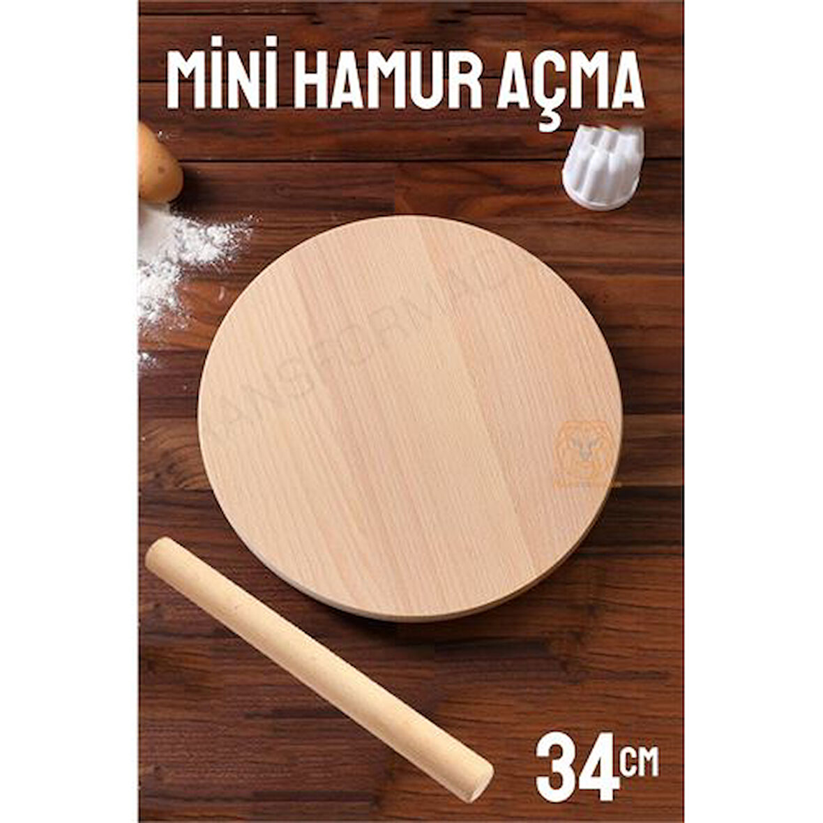HSNET 34 Cm Merdaneli Hamur Açma Masası