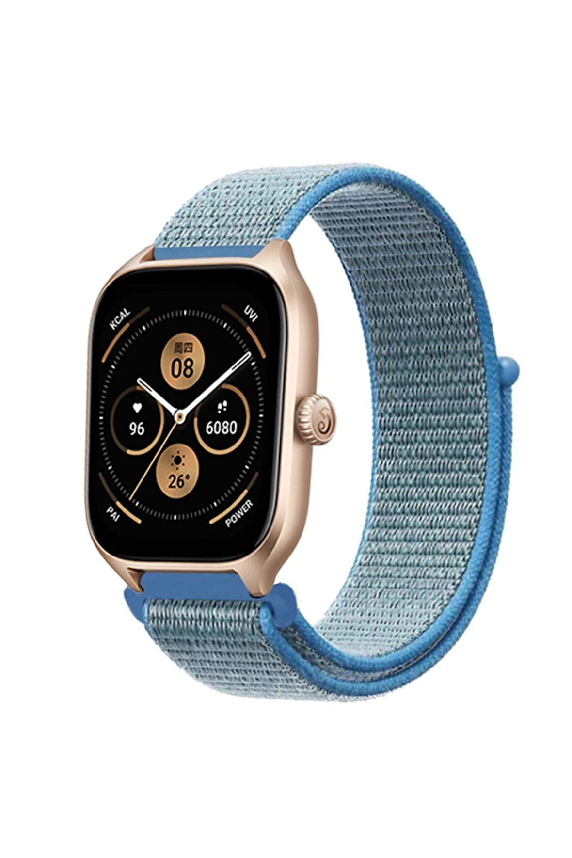 Watch 22mm Hasırlı Cırtcırtlı Kordon - Turkuaz-(5796)