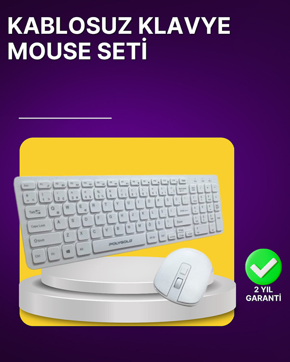 Kablosuz Klavye ve Mouse Seti - Ergonomik Tasarım Sessiz Kullanım Geniş Uyumluluk