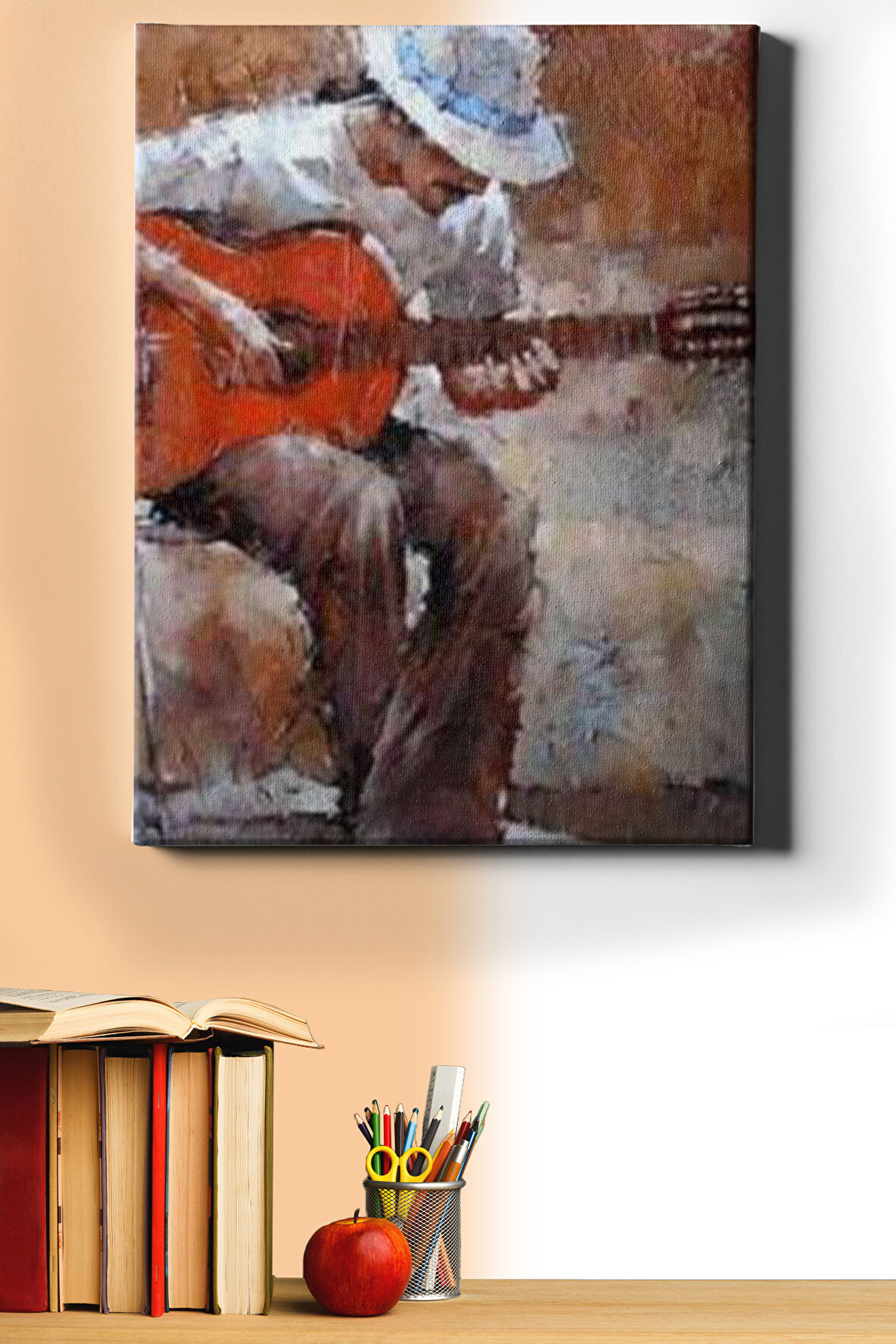 Sayılarla Boyama Seti Kasnaklı Hüzünlü Müzisyen 40 X 50 Cm