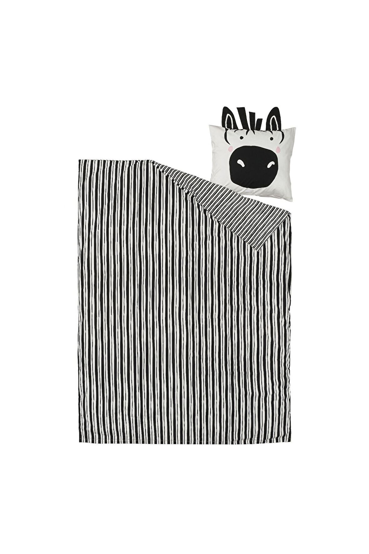 Çocuk Nevresim Takımı, Siyah-Beyaz, 150x200/50x60 cm Zebra Temalı
