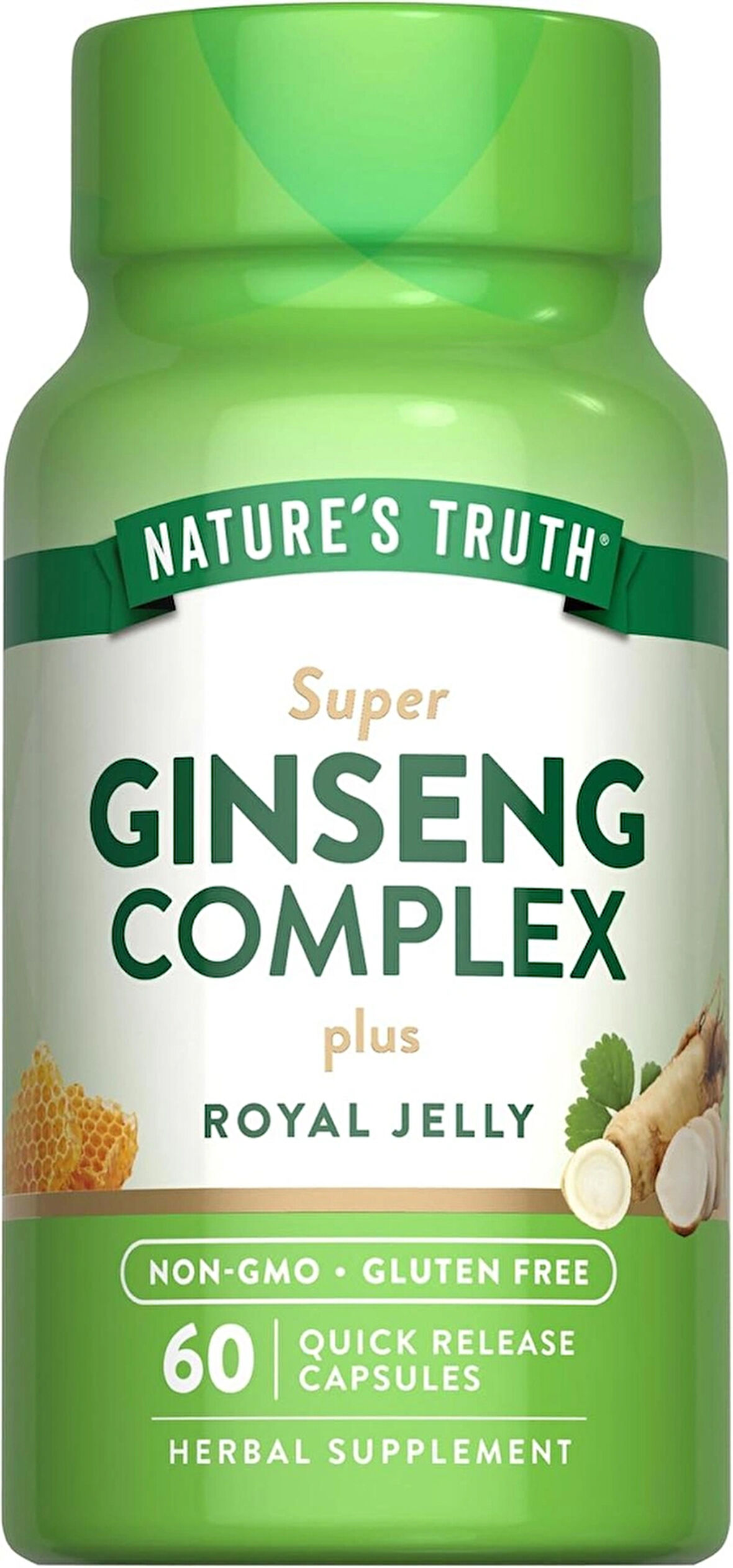Nature's Truth Super Ginseng Complex (Korean Ginseng+American Ginseng) with Royal Jelly 60 Caps