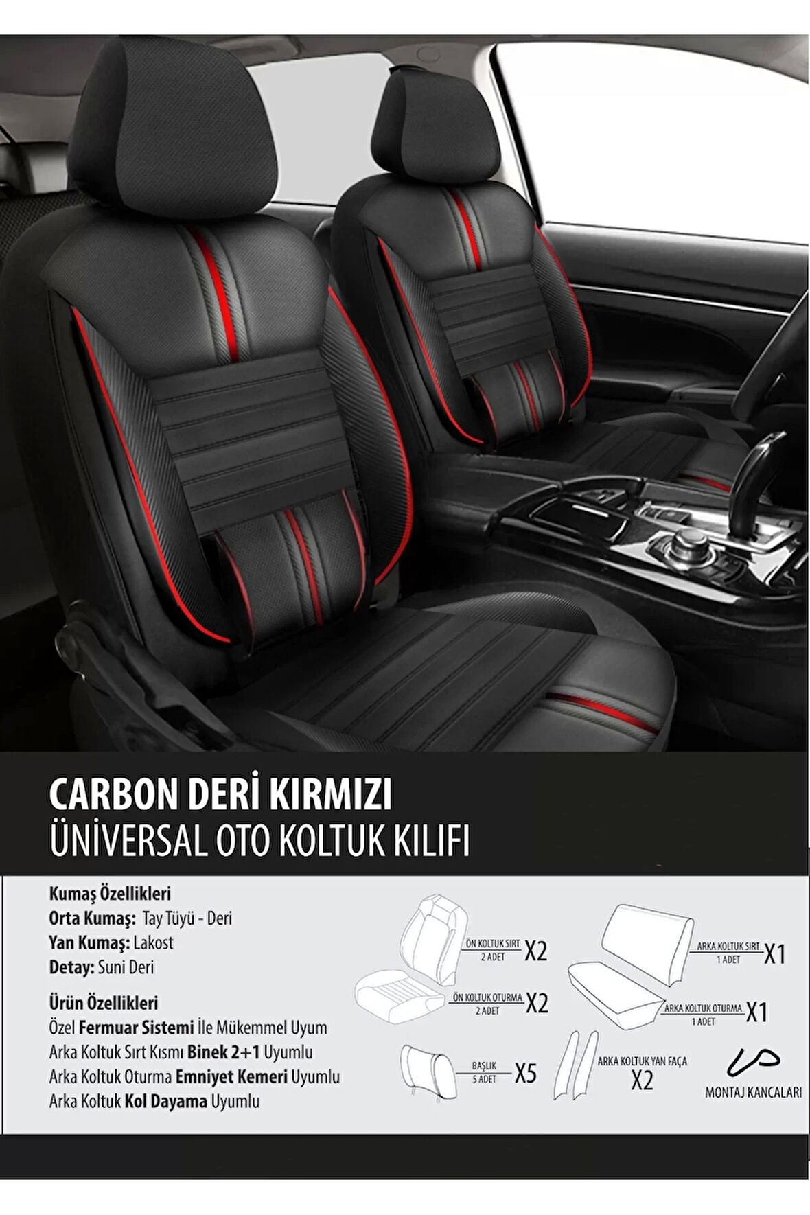 Jeep Commander  Naz Oto carbon deri kırmızı