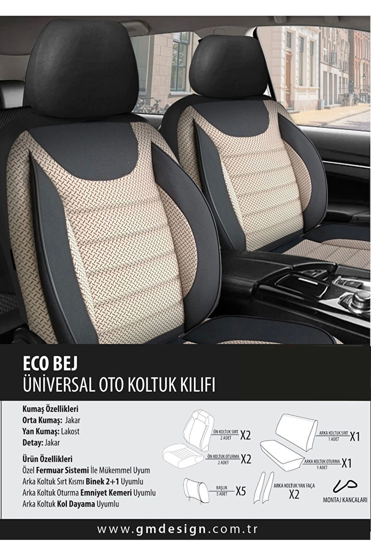 Jeep Patriot Koltuk Kılıfı Eco Bej