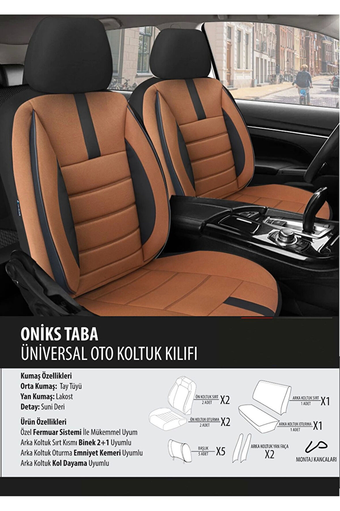 Skoda Kodiaq Koltuk Kılıfı Oniks Taba