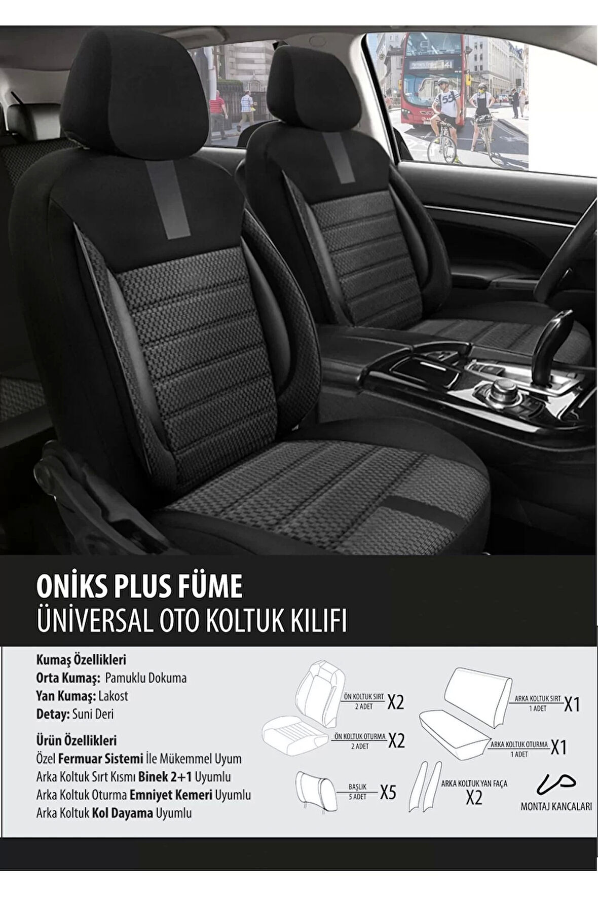 Volvo Xc90 Koltuk Kılıfı Oniks Plus Füme