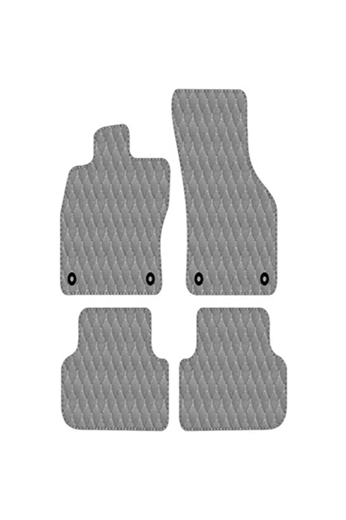 SEAT LEON 1P 2006-2012 Uyumlu Kırmızı Dikişli Siyah Deri Paspas