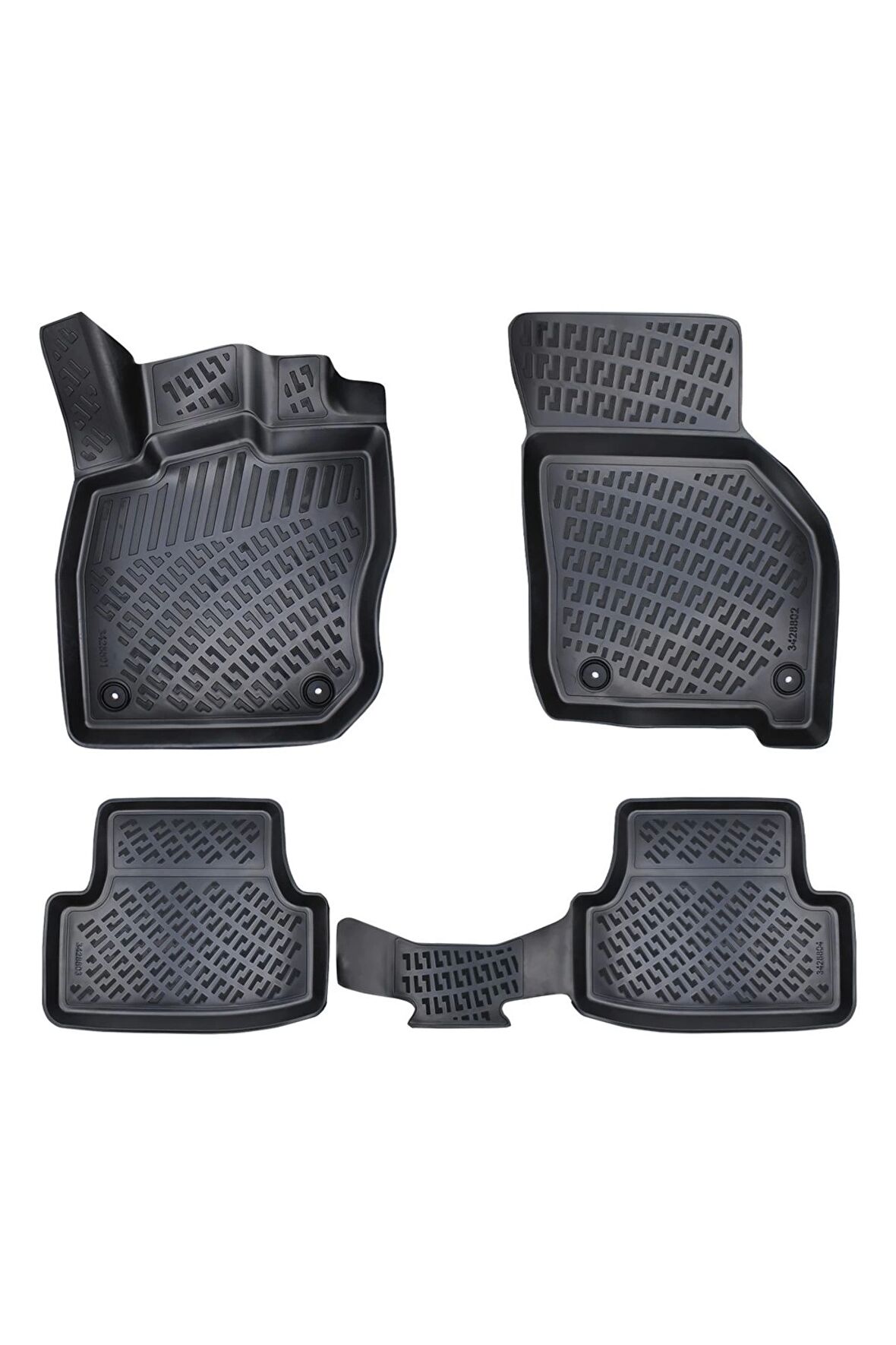 Volkswagen Tiguan 2020 Sonrası 3D Siyah Kokusuz Havuzulu Paspas Takımı