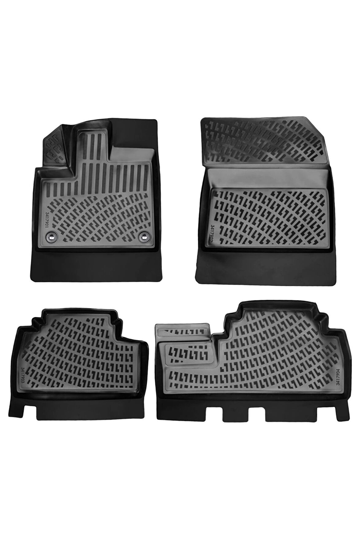 Toyota Rav4 2006-2012 3D Siyah Kokusuz Havuzulu Paspas Takımı