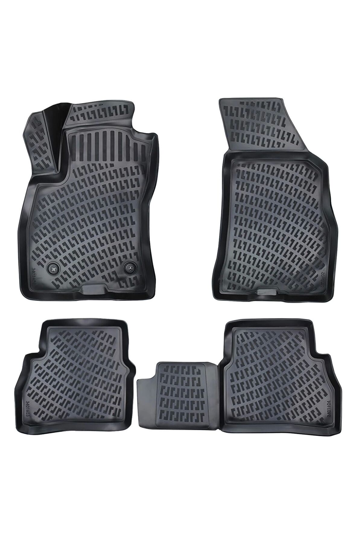 Fiat Doblo PANELVAN (2 Parça) 2000-2009 3D Siyah Kokusuz Havuzulu Paspas Takımı