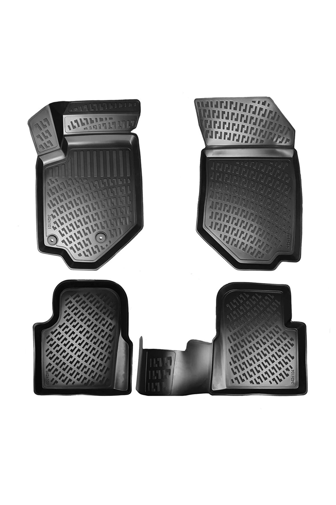 Opel Mokka 2012-2020 3D Siyah Kokusuz Havuzulu Paspas Takımı