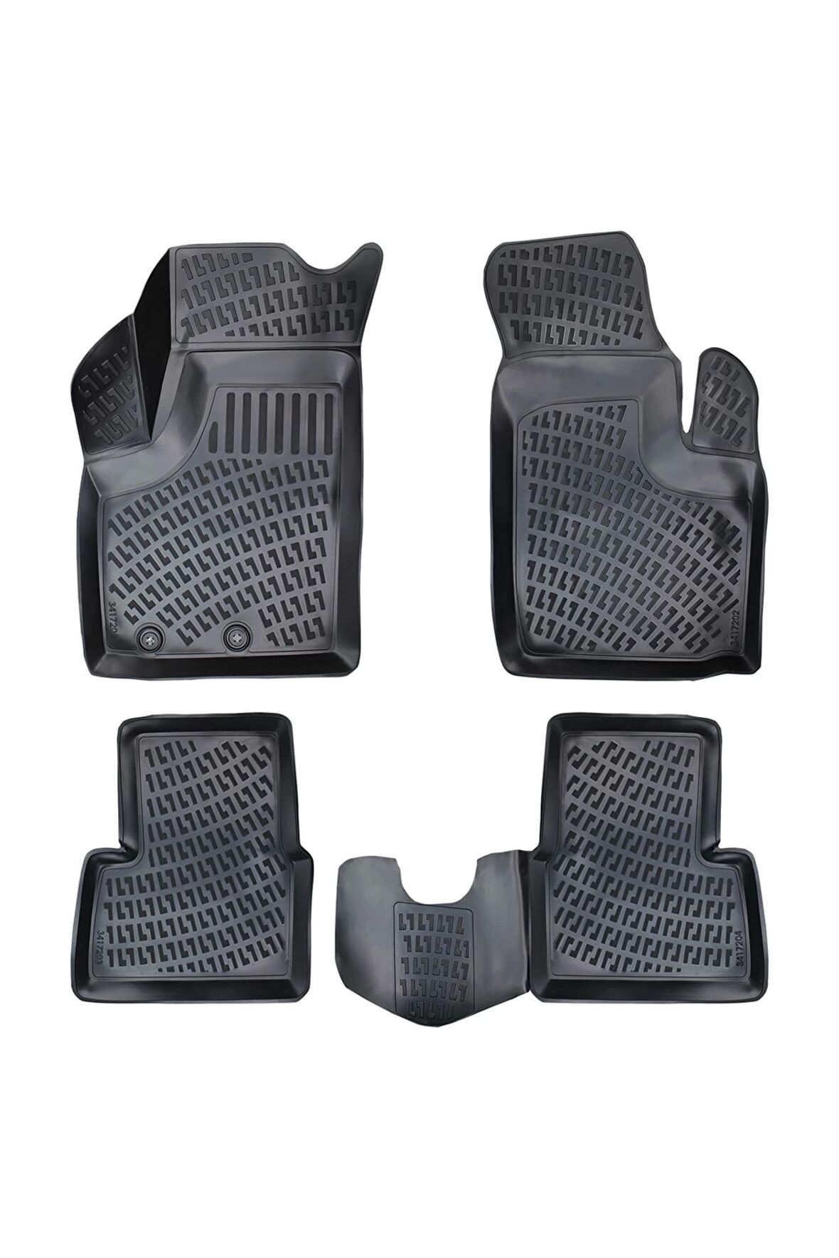 Fiat Doblo 2000-2009 3D Siyah Kokusuz Havuzulu Paspas Takımı