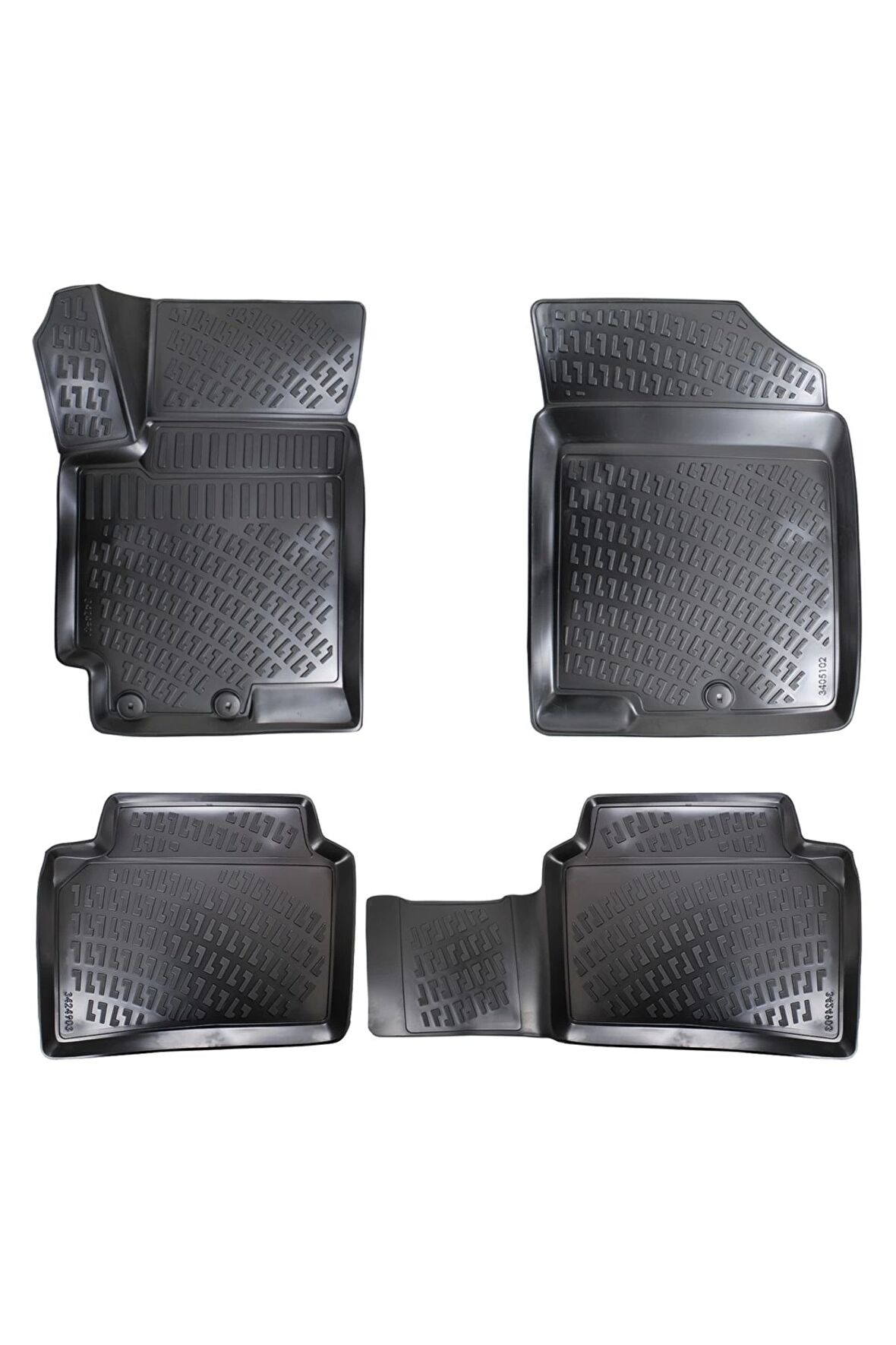 Kia Rio 2005-2011 3D Siyah Kokusuz Havuzulu Paspas Takımı