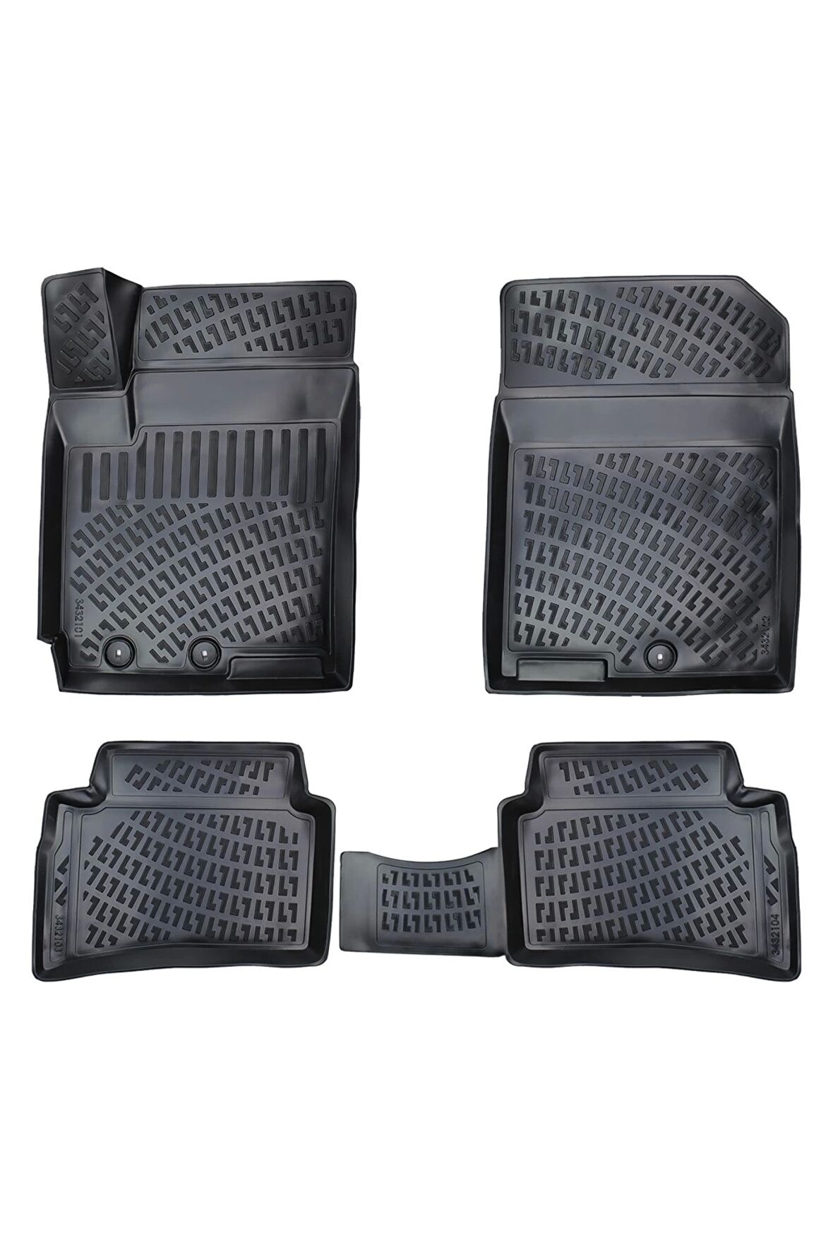 Kia Stonic 2017 sonrası 3D Siyah Kokusuz Havuzulu Paspas Takımı