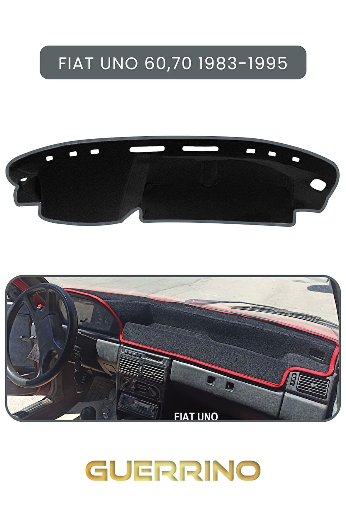 FIAT Uno 60,70 1983-1995 Modellerine UygunTORPİDO KORUMA HALISI GRİ KENAR