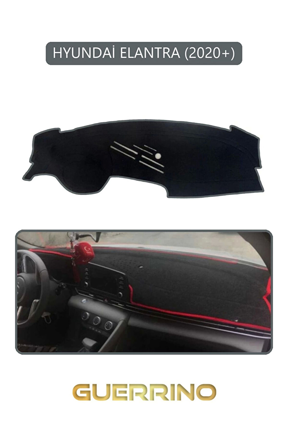HYUNDAİ ELANTRA 2020+TORPİDO KORUMA HALISI GRİ KENAR