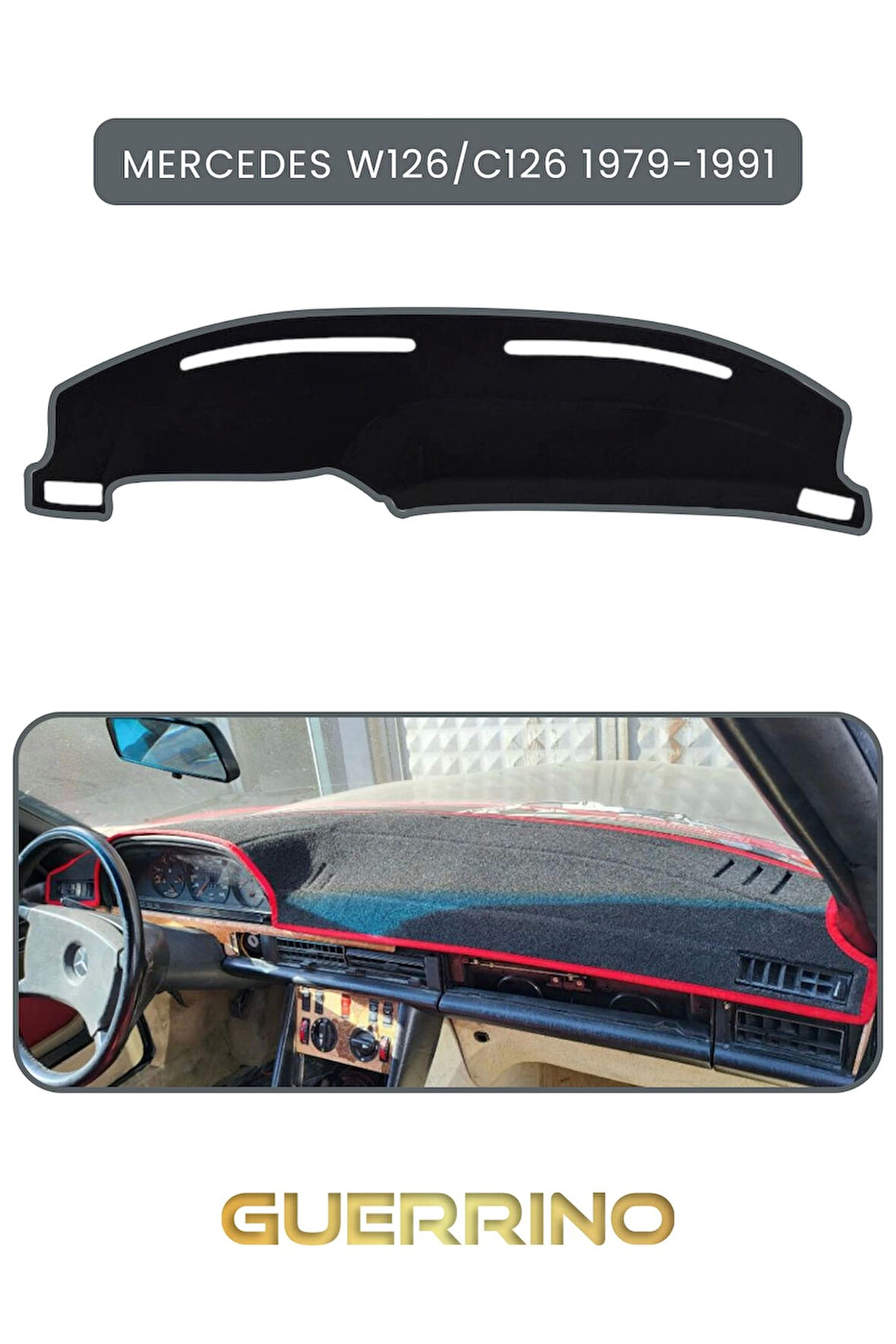 MERCEDES W126/C126 1979-1991TORPİDO KORUMA HALISI GRİ KENAR