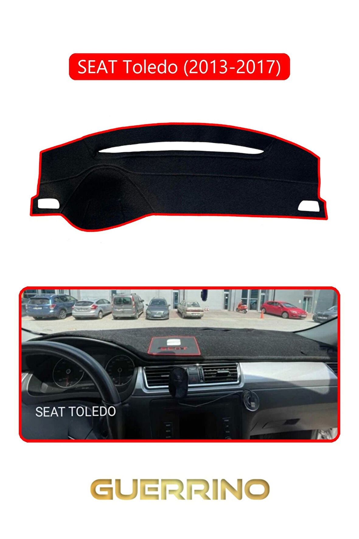 SEAT Toledo (2013-2017)TORPİDO KORUMA HALISI KIRMIZI KENAR