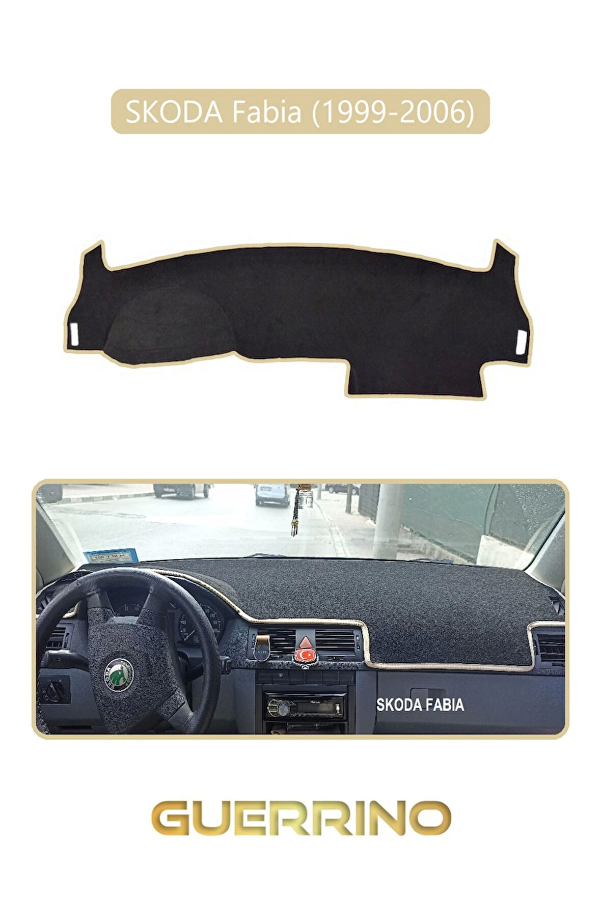 SKODA Fabia (1999-2006)TORPİDO KORUMA HALISI BEJ KENAR