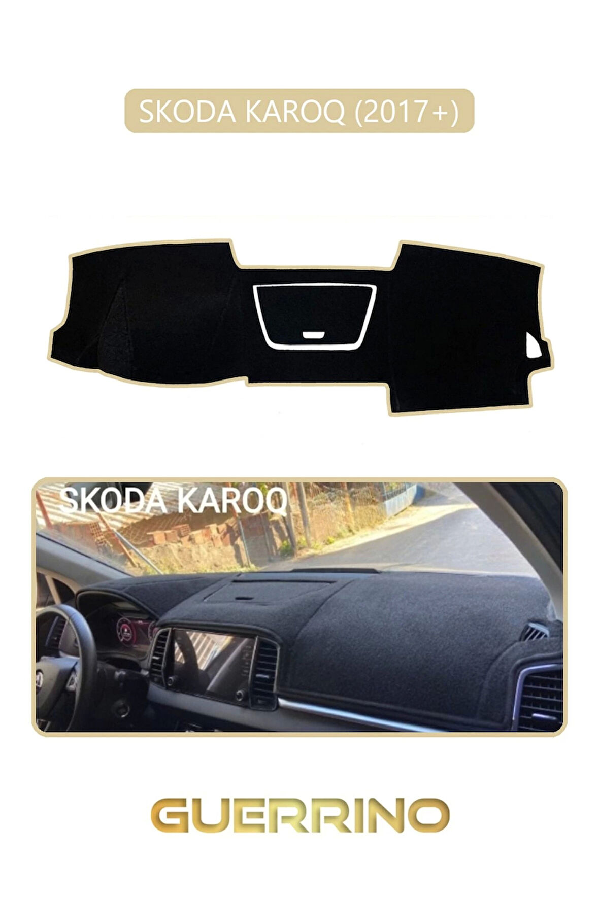SKODA KAROQ 2017+TORPİDO KORUMA HALISI BEJ KENAR