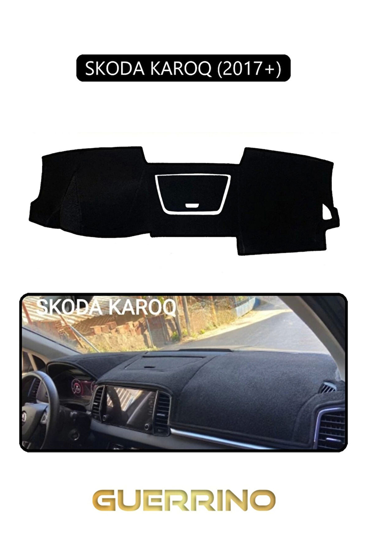 SKODA KAROQ 2017+TORPİDO KORUMA HALISI SİYAH KENAR