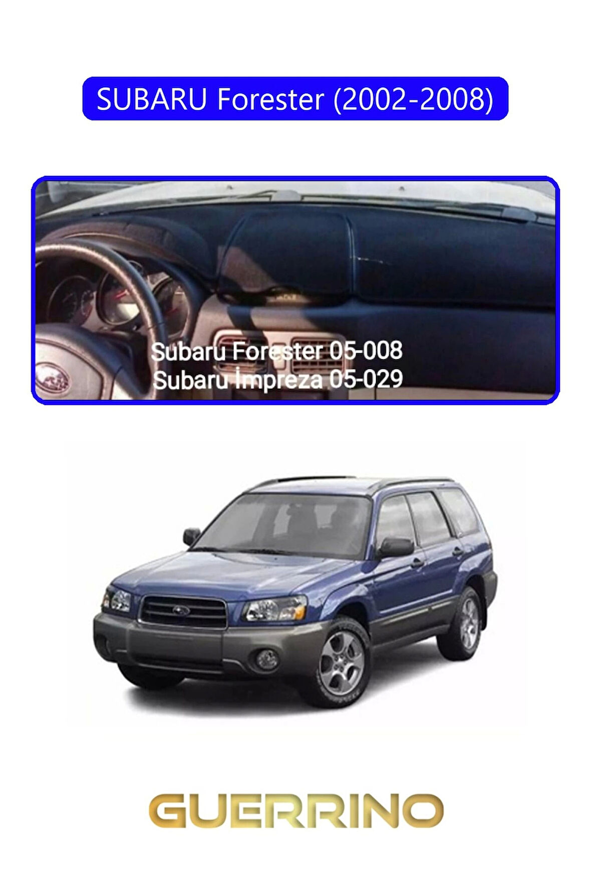 SUBARU Forester (2002-2008)TORPİDO KORUMA HALISI MAVİ KENAR