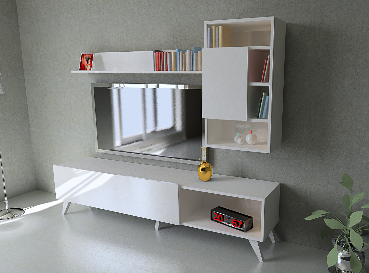 ARTHUBO NUOVO TV ÜNİTESİ + DUVAR MODÜLÜ + VİTRİN