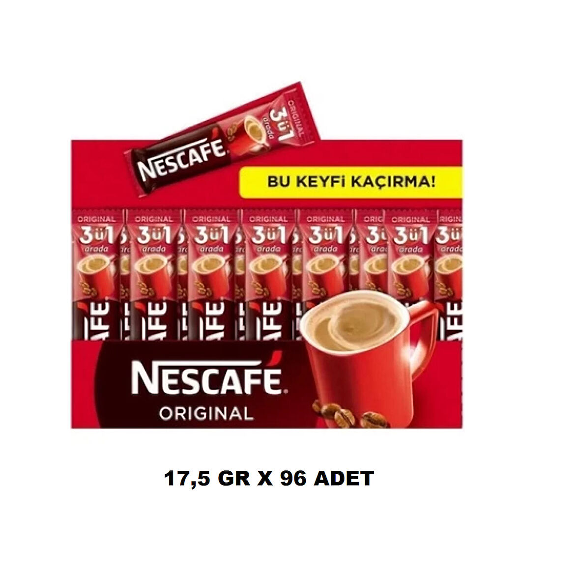 Nescafe 3Ü1 Arada Orijinal Kahve 17,5 Gr X 96 Adet