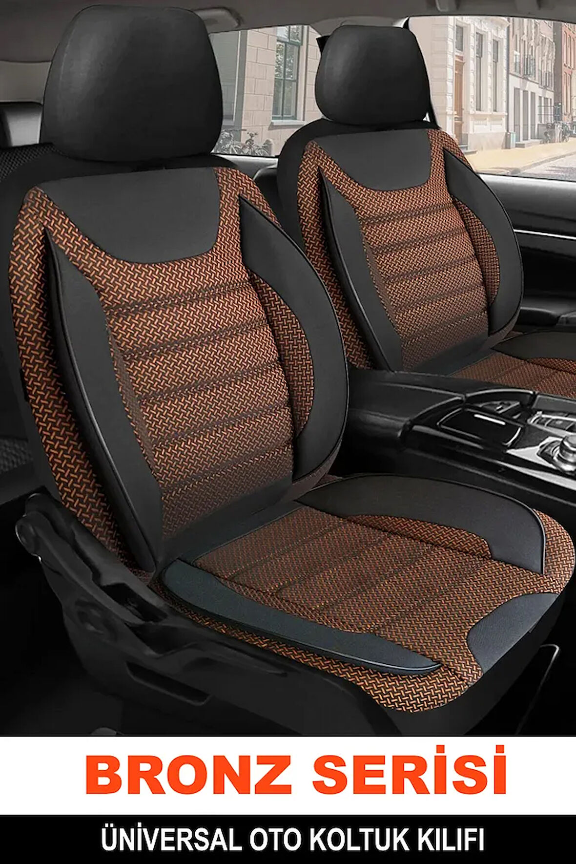 SEAT IBIZA 2008-2015Uyumlu Oto Koltuk Kılıfı Bronz Serisi - Kahve