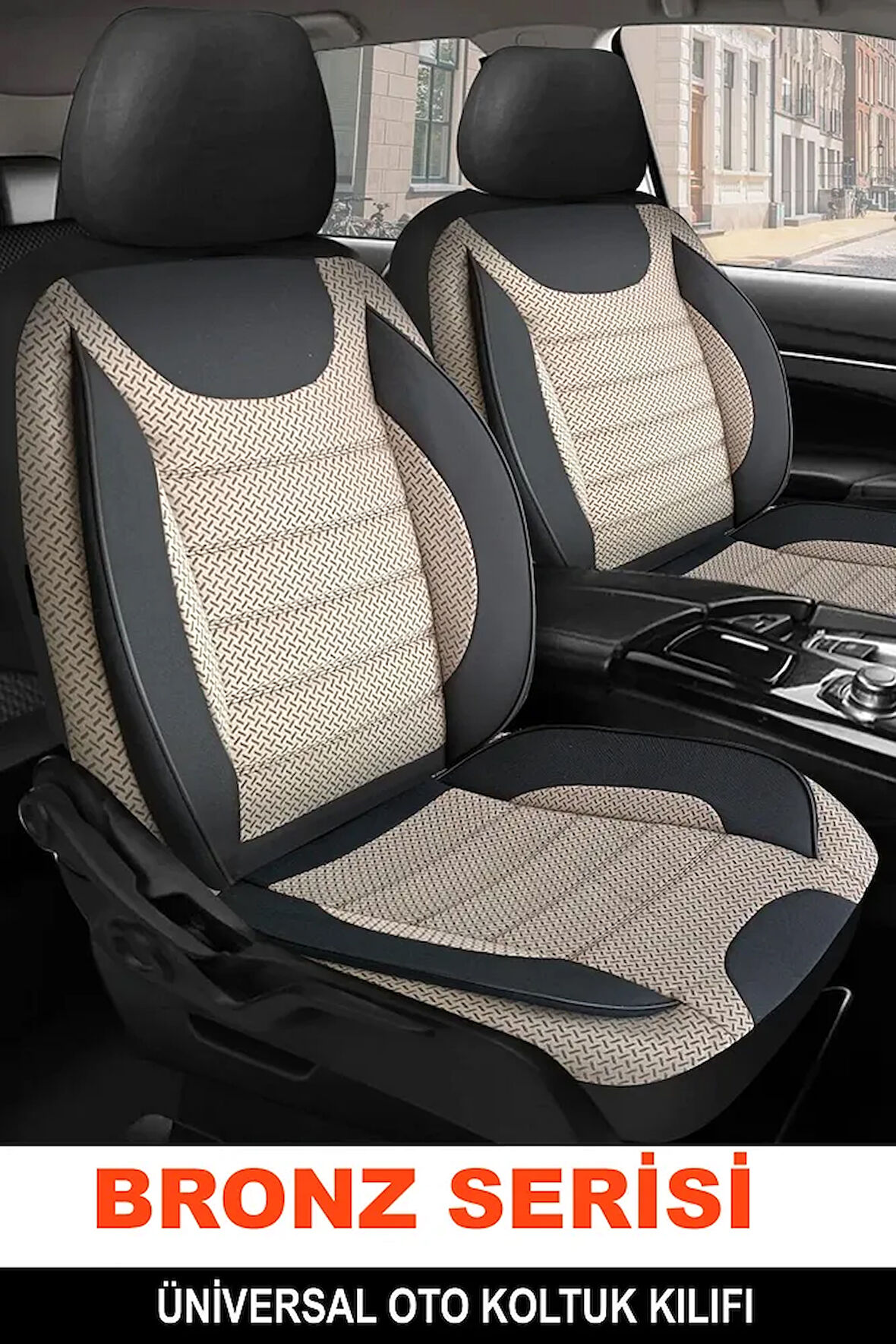 KIA CEED SW 2018-Uyumlu Oto Koltuk Kılıfı Bronz Serisi - Bej