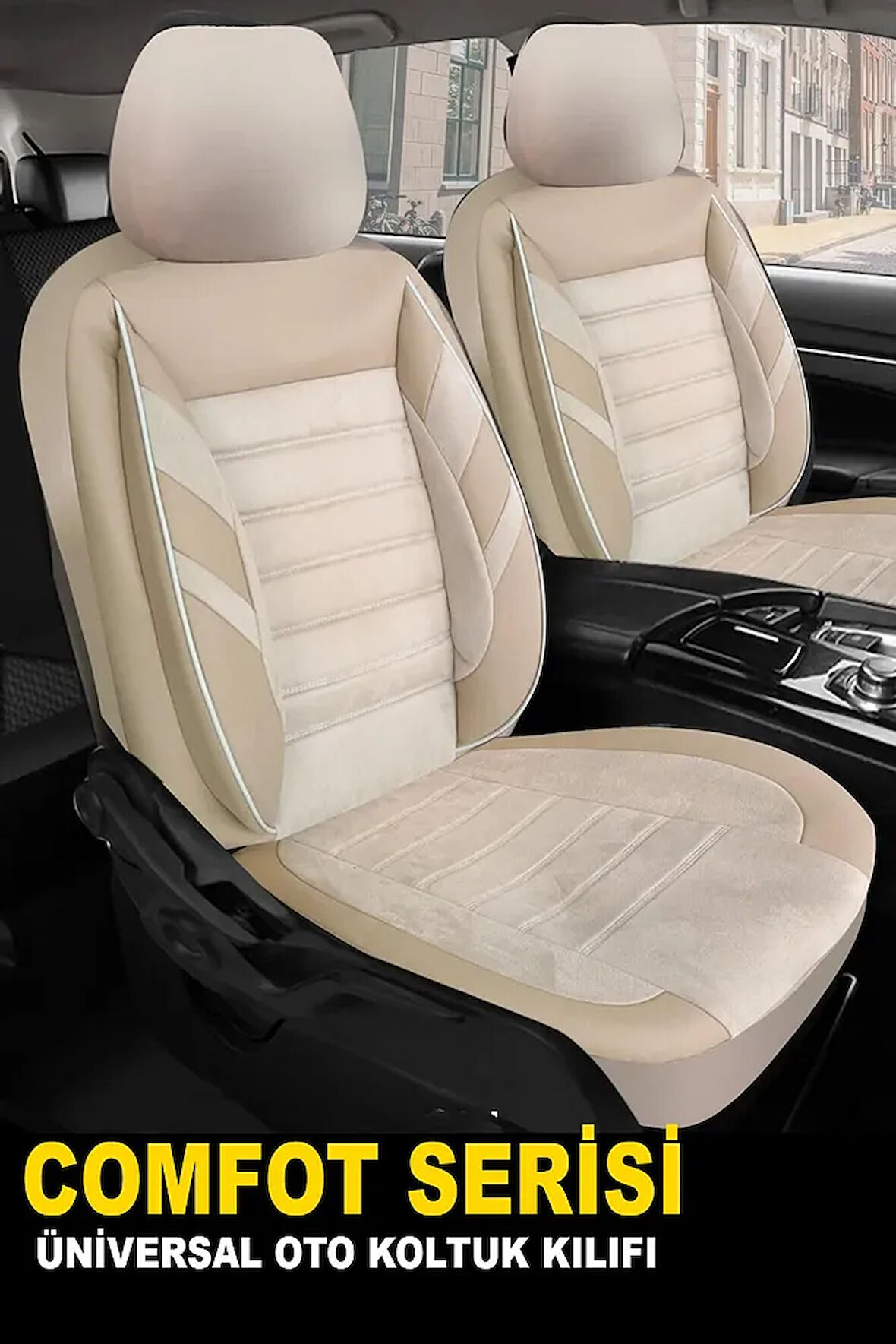 Nissan   PRIMERA 03+ 2002-2007Uyumlu Oto Koltuk Kılıfı Comfort Serisi - Ekstra Bej