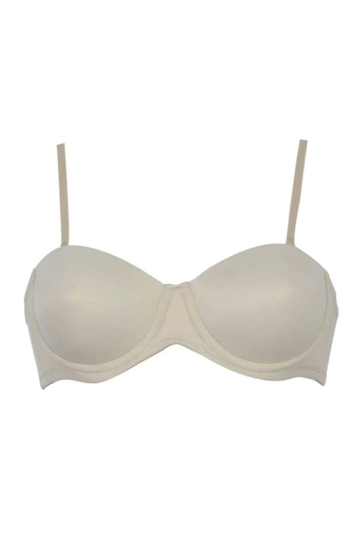 Kadın Bej Micro Kaplı Desteksiz Straplez Sütyen