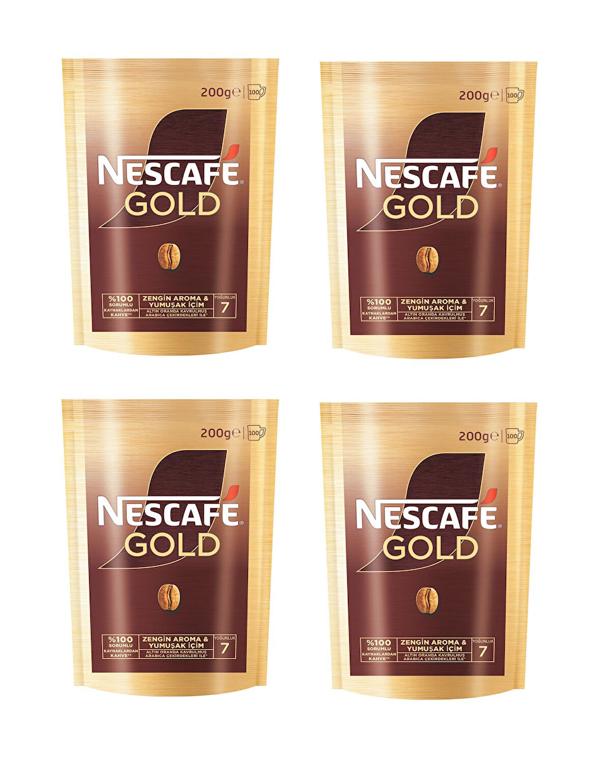 Nescafe Gold Kahve Poşet 200 Gr X 4 Adet