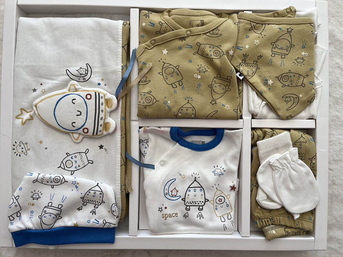 Tulumlu 10'Lu Set ZE7456 Hardal Space Love