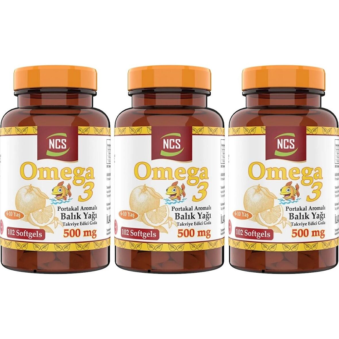 Ncs Omega 3 Balık Yağı 500 mg 3 Kutu 306 Yumuşak Kapsül Portakal Aromalı
