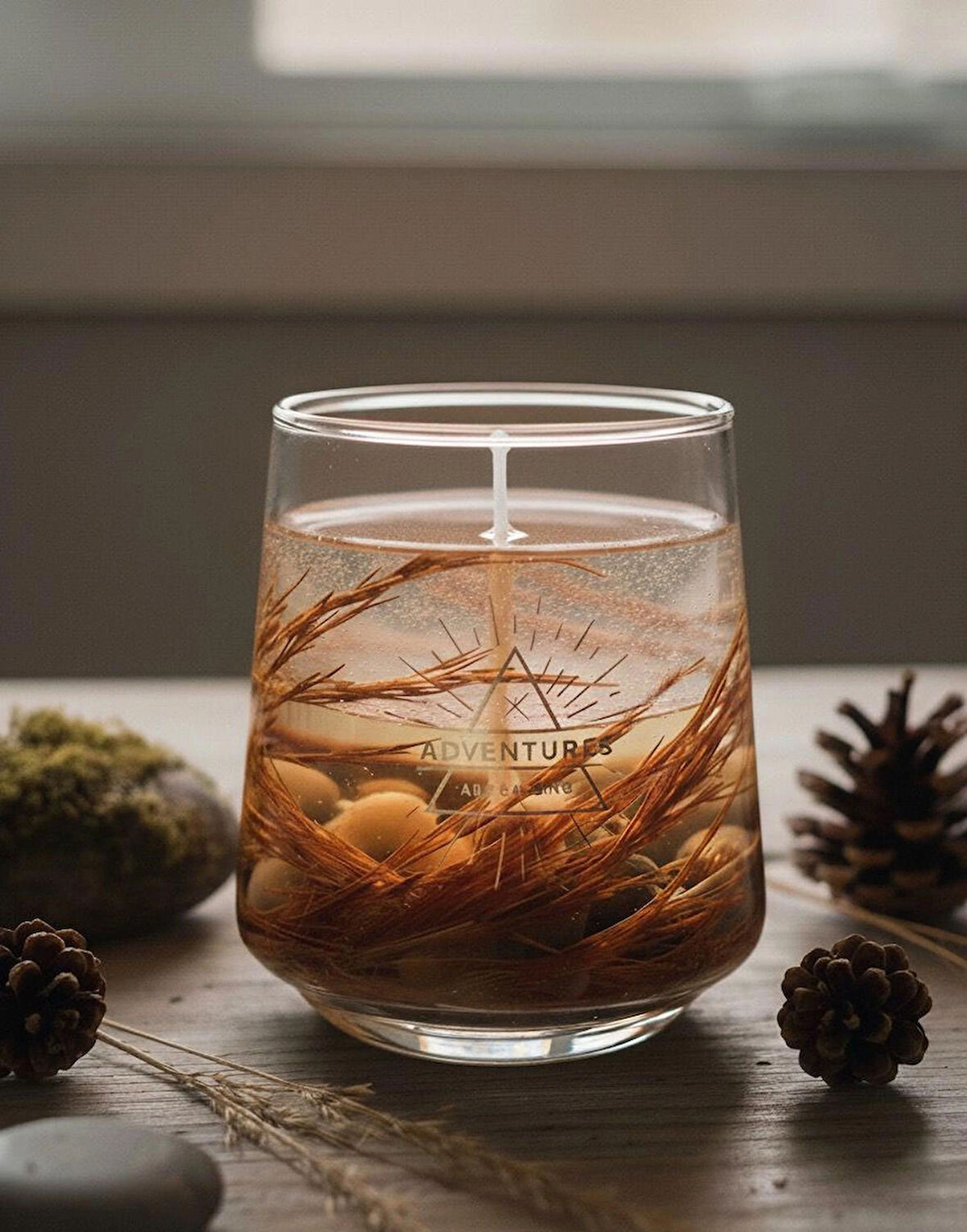 Kahve Kokulu Doğal Görünümlü Jelly Mum – Dekoratif Cam Mum-