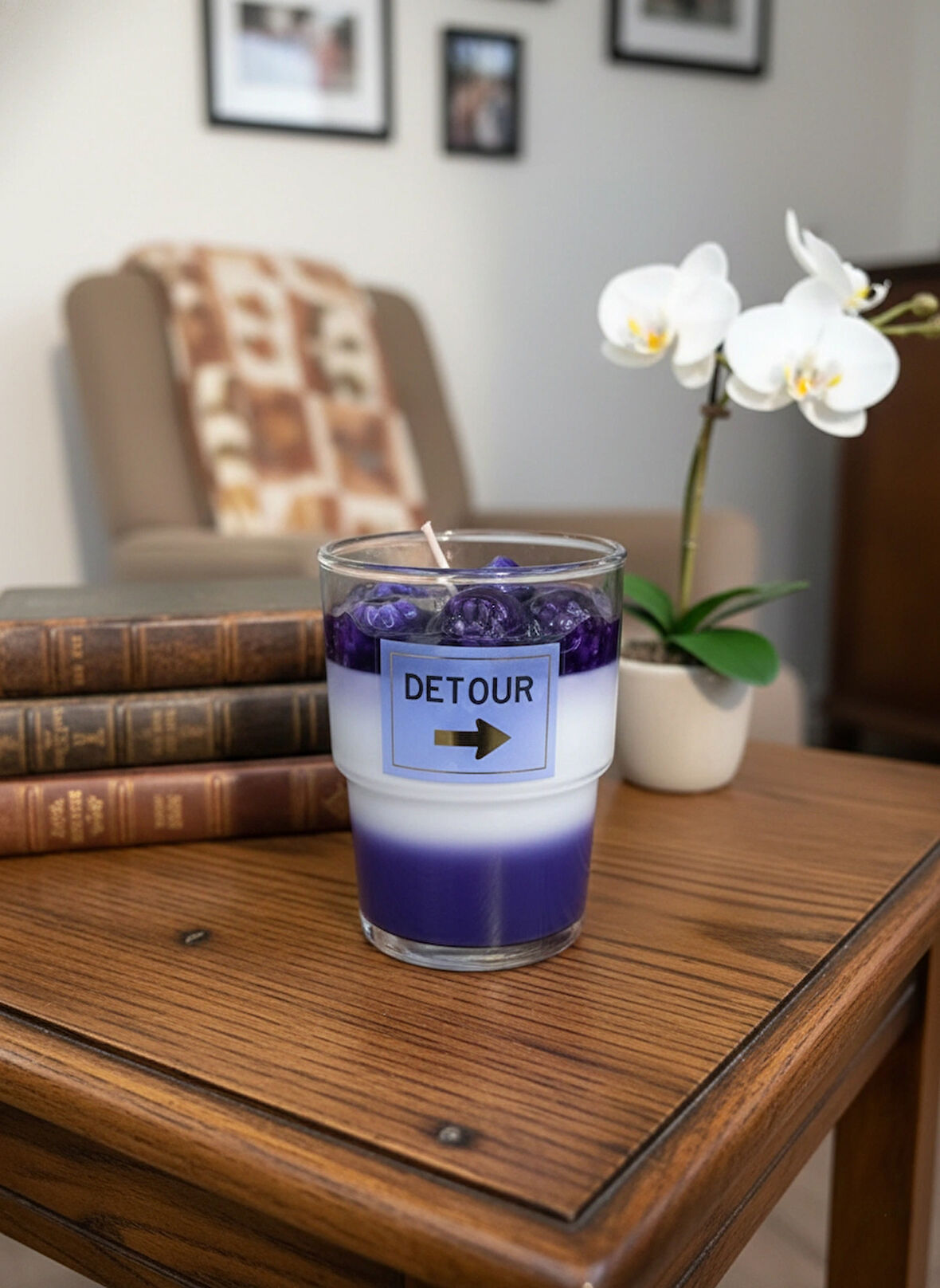 Ahududu Reçeli Görünümlü Mum Bardak Mum Mor