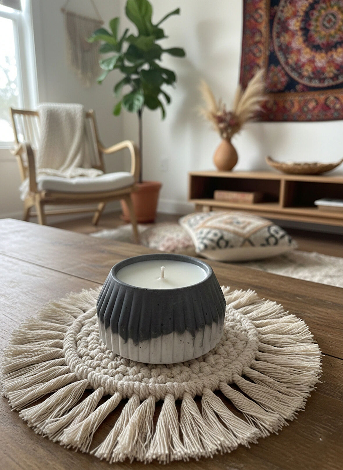 Dekoratif Bohem İskandinav Mum - Pinterest Konseptli Vanilya Kokulu Soya Mum