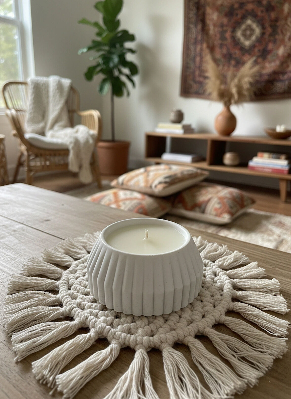 Dekoratif Bohem İskandinav Mum - Pinterest Konseptli Vanilya Kokulu Soya Mum