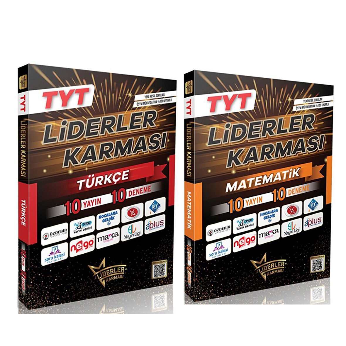 Liderler Karması TYT Türkçe ve Matematik 10 Yayın 10 Deneme Seti 2 Kitap